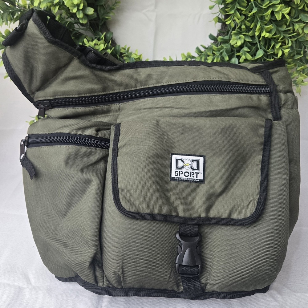 Diaper Dude Sport Messenger Bag Chris Pegula Khaki Green Crossbody Dad Bag